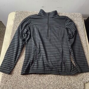 Columbia Mountain Run‎ Black Gray Half Zip Fleece Pullover Women's Size Large